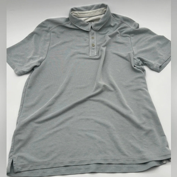 Tommy Bahama Tencel Lyocell Polo Mens Medium Grey Short Sleeve - Picture 1 of 8